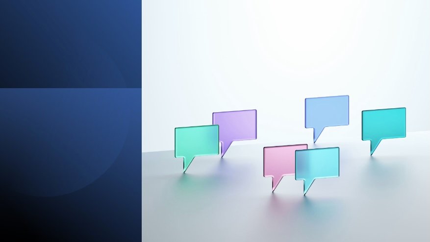 Colorful speech bubbles representing powerful communication through setting expectations and conversation control.