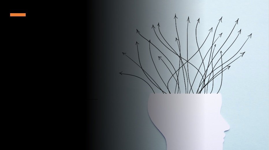 Productivity mindset concept showing arrows symbolizing focus and growth.