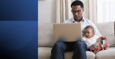 A professional balancing work and family while managing your energy for better productivity.