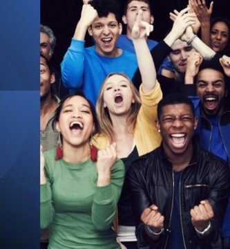 eam celebrating success together, representing how people around you affect productivity and mindset.